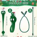 Zhengmy 24 Pcs Christmas Garland Ties and Christmas Garland Hanger Set for Banister Railing and Mantle Wreath Twist Ties Reusable Adhesive Straps for Xmas Home Decoration Holiday Wrapping(Santa Claus)