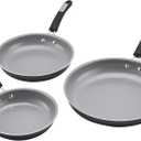Cuisinart, 3-Pc Classic Ceramic Nonstick Skillet Set, 35C22-3BK, Assorted