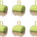 Reusable Lint Roller Washable Mini Sticky Roller Portable Remover for Clothes, Sofa, Car & Travel Pet Hair Removal Tool (Green 6Pack)