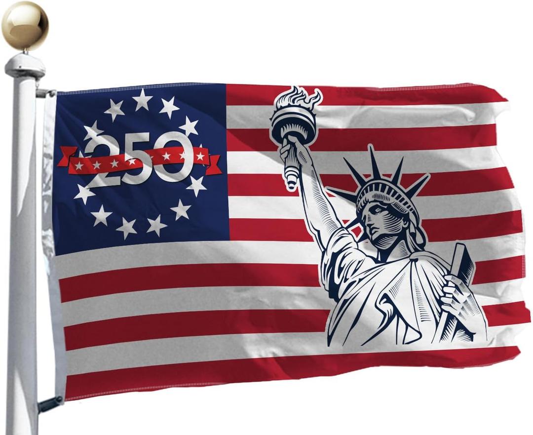 2 x 250 Years of Freedom Flag 3X5 Ft, 250th Anniversary USA Patriotic Banner US,1776-2026 Commemorative
