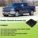 Front Seat Center Console Armrest Lid Cover with Liner Mat Black Compatible with 2014-2019 Chevrolet Chevy Silverado Suburban Tahoe GMC Sierra Yukon XL Replaces 22881398 22876379