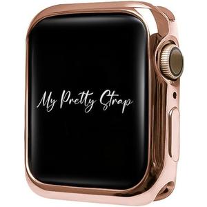 My Pretty Strap Glossy XOXO Protective Case for Apple Watch  Luxury Metal Cover for Women, Scratch-Resistant  Compatible with Apple Watch 38/40/41/42/44/45/46/49mm Gold, Rose Gold, Silver