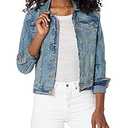 Dollhouse Womens Basic Slim Fit Denim Jacket, Blue, Small US