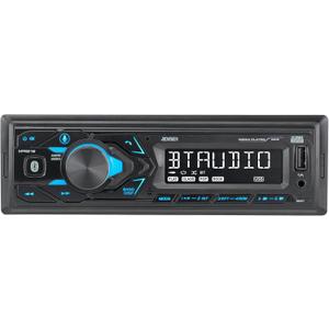 JENSEN MPR210 7 Character LCD Single DIN Car Stereo Radio | Push to Talk Assistant | Bluetooth Hands Free Calling & Music Streaming | AM/FM Radio | USB Playback & Charging | Not a CD