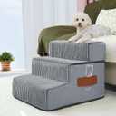 Supet Dog Stairs for Small Medium Dogs to Get on Bed, Dog Steps for High Bed Couch Car, Pet Stairs Steps for Cats Doggy Puppy