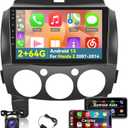 [2+64G] Android 13 Car Radio for Mazda 2 2007-2014 - Wireless Carplay and Android Auto - 9 Inch Touchscreen Car Stereo with DSP/Multiple UI/WiFi/GPS Navi/SWC/Bluetooth + AHD Backup Camera