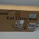 Stainless Steel Cat Litter Box, Extra Large XL Odor Free Metal Litter Box with High Sides Lid, Open Top Litter Pan Include Scoop Easy Cleaning Kitty Cat Box Anti-Urine Leakage, Non-Sticky
