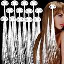 28 Pack White LED Lights Fiber Optic Hair Barrettes Extensions Light Flashing Fiber Optic Hair Braid Barrettes Clips for 4th of July Party Favors Festival Party Bar Concert