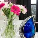 Galaxy Teardrop Urns for Human Ashes, Funeral Cremation Urn with Velvet Bag, Keepsake Urn for Adults, Large for your loved ones Urns for Blue Starry Sky Capacity10 inch (200 cubic inches) BY 5MOONSUN5