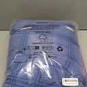 Cozy Bliss Cooling Comforter Seersucker Plaid King Size, Q-Max 0.45 Lightweight Cooling Blanket, Breathable Silk Smooth Summer Bedding Quilt for Hot Sleepers Night Sweats Denim Blue