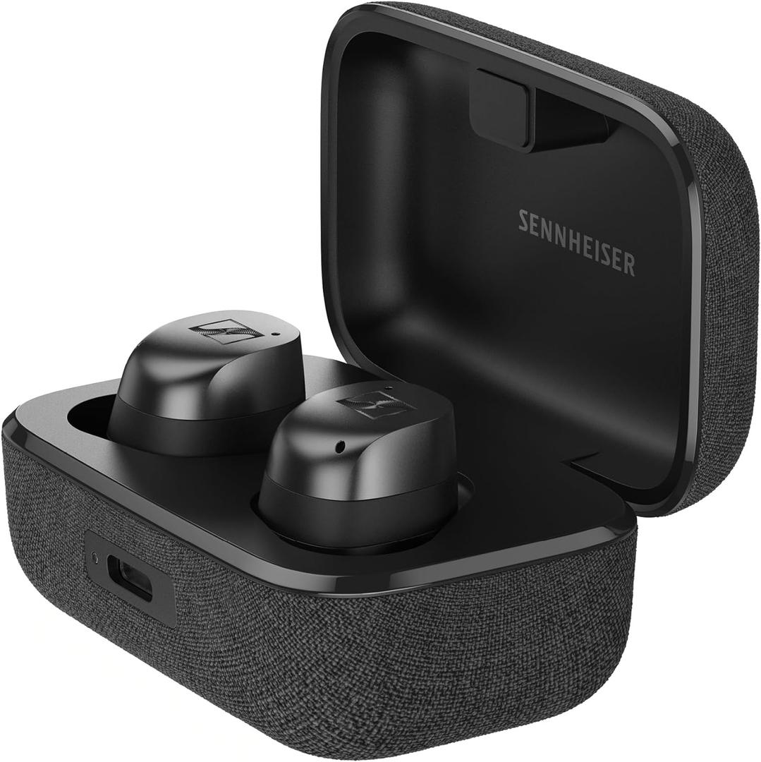 Sennheiser Momentum True Wireless 4 Smart Earbuds with Bluetooth 5.4, Crystal-Clear Sound, Comfortable Design, 30-Hour Battery Life, Adaptive ANC, LE Audio and Auracast - Black Graphite (Medium)