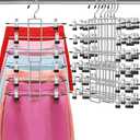 Pants Hangers with Clips,Space Saving Hanging Closet Organizer-6 Tiers Skirt Hangers with 360° Swivel Hook,Closet Organizer-Clothes Hangers- College Dorm Essentials Apartment Essentials- 6 Pack