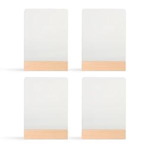 PYD Life 4 Pack Sublimation LED Acrylic Photo Frames Night Lights Glitter Blanks 6" x 8" with Warm Color Light, with Wood Stand for Heat Press Machine Printing