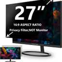 27 Inches Privacy Screen Filter for Computer 16:9 Widescreen Monitor | Privacy Shield | Anti Glare & Blue Light Filter | Eye Protection | Anti Spy | Anti-Scratch Protector Film