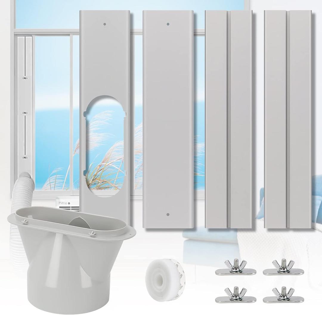 UNAOIWN Portable Air Conditioner Window Kit, Adjustable Vertical/Horizontal Sliding Window Kit Plate for AC Unit, AC Window Vent Kit, AC Window Seal Suitable for 5.1 AC Exhaust Hose