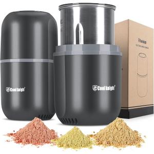 COOL KNIGHT Electric Herb Grinder [Large Capacity/High Rotating Speed] - Electric Grinder for Spices and Herbs (Grey 2)