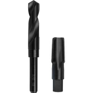 1/2-14 NPT Pipe Tap and 23/32" drill Set, Carbon Steel Hand Threading Plumbing Tap Set for Plumbers Mechanics DIY Thread cutting tools