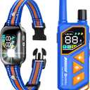 2-in-1 Dog Shock Collar and Bark Collar with Remote Control, Dog Training Collar Remote 3300FT, IPX7 Waterproof, Dog Shock Collar for Large Medium Small Size Dog, Dog Bark Collar with Flashing Light