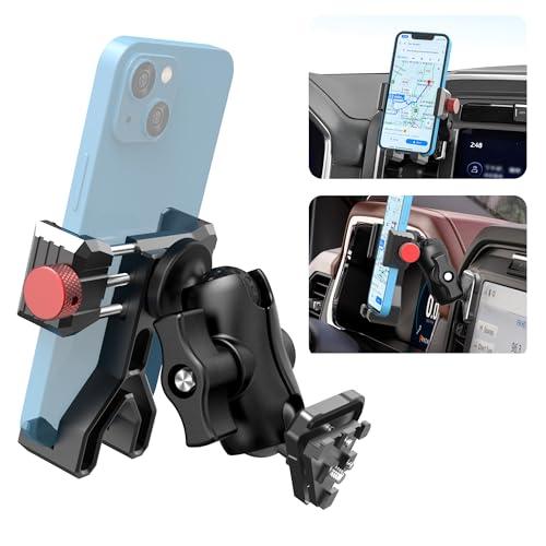 EASEORD Aluminum Vent Phone Mount Compatible with Ford F150 (2021-2025), F-250/F-350 (2023-2024), F150 Lightning XL & PRO，Metal Phone Holder with 360 Rotation for iPhone, Android, Samsung & All Phones (Black)