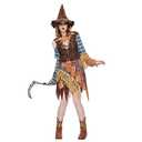 EraSpooky Women Wicked Scarecrow Costume Adult Halloween Straw Dress Kit M
