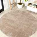 JONATHAN Y Haze Solid Low-Pile Beige 4' Round Indoor Area Rug, Coastal,Bohemian,Minimalist,Classic, Easy-Cleaning for Living Room,Bedroom,Kitchen,Pet Friendly,Non-Shedding (SEU100G-4R)