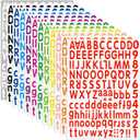 3024 Letter Stickers 24 Sheets Alphabet Number Stickers 1 Inch Vinyl Self-Adhesive Small Waterproof Stick on Letters Stickers Decals for Water Bottles Mailbox Scrapbooking Cup Decorations,Colorful