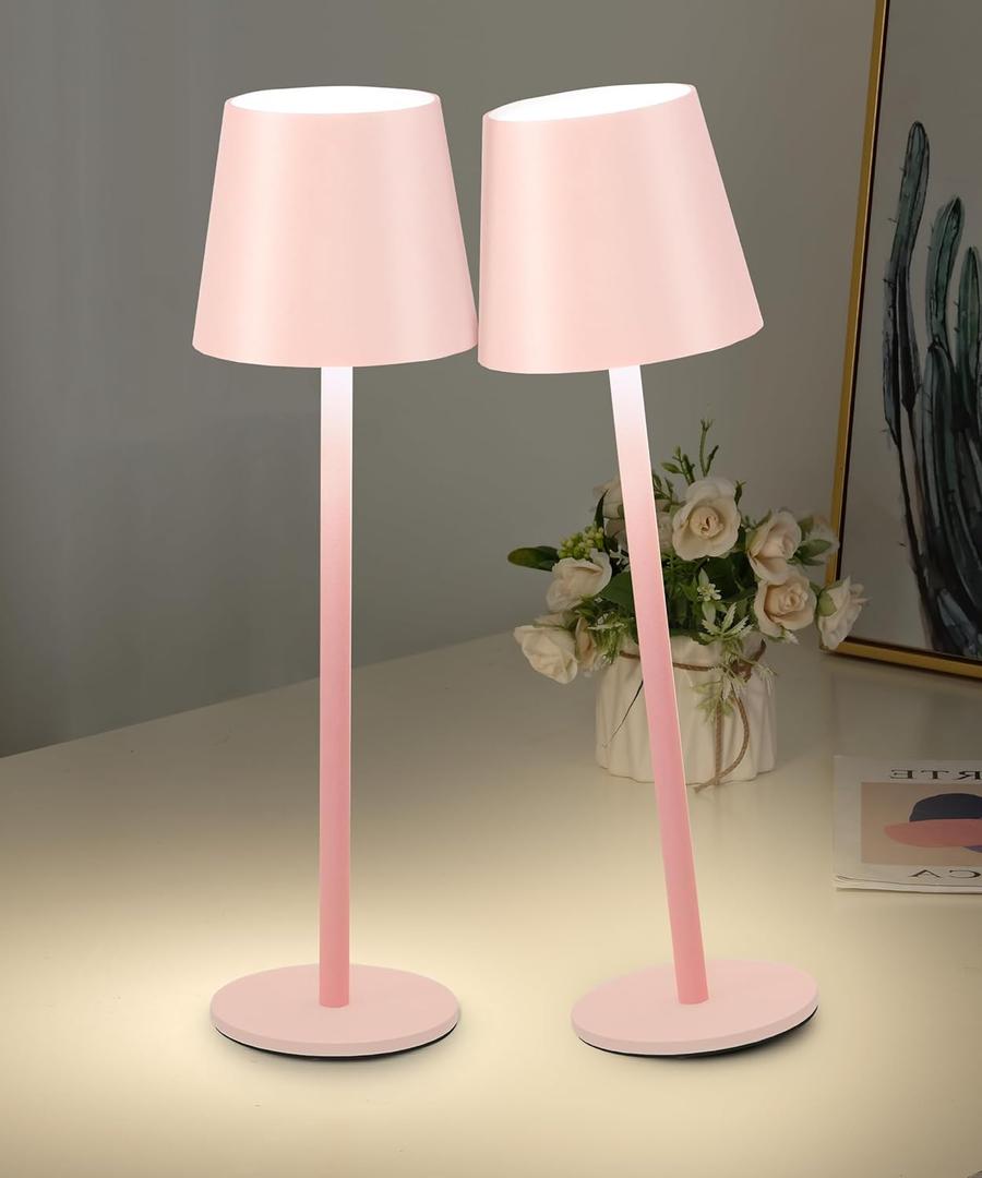 2-Pack Gold RGB Cordless Table Lamp, 5200mAh RGB 8 Modes & Touch Control Rechargeable Battery Desk Lamp, IP54 Waterproof Outdoor Table lamp for Bedroom/Outdoor/Restaurant/Camping/Bars(Gold)
