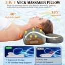 3-in-1 Neck Massager Pillow with Heat, Vibration & Airbag Traction, Ergonomic Memory Foam Cervical Support Pillow for Neck & Shoulder Comfort