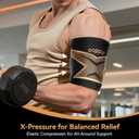 Copper-Infused Bicep Tendonitis Brace 1 Pair [Medical-Grade Compression Ultra Comfort] Tricep Bicep Compression Sleeve For Muscle Strains Recovery,Upper Arm Compression Sleeve For Men & Women