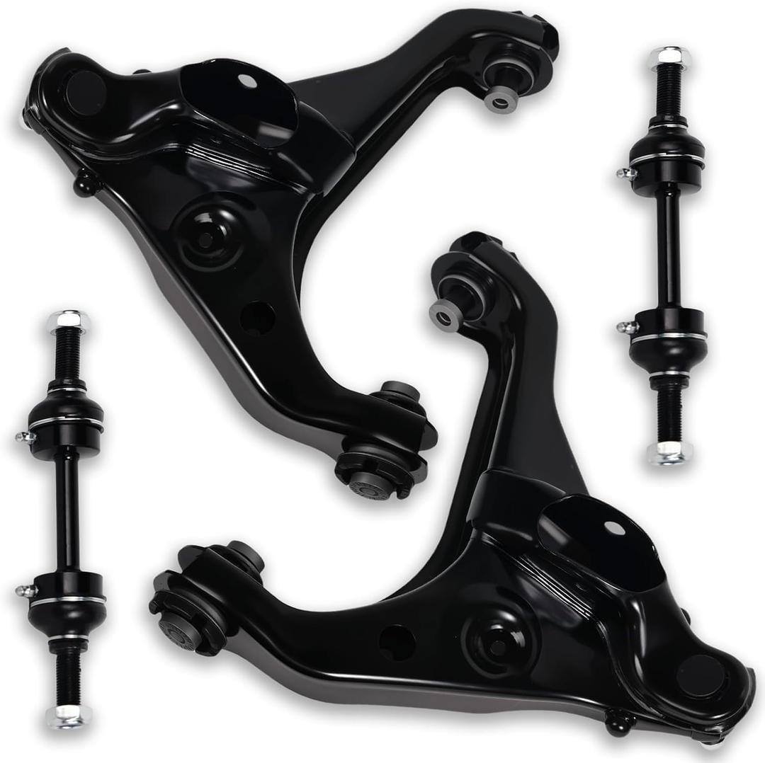 4Pcs Front Lower Control Arm Assembly Driver Passenger Side Stabilizer Sway Bar End Link Fit for Ford 2009 2010 2011 2012 2013 F150(4WD Models Only), K621267 K621266 K750362