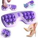 Portable Double Foot Massage Roller Three Massage Techniques & Dual Foot Acupressure Therapy, Relieves Plantar Fasciitis Pain,Tight Muscles Sore Feet, for Home Office Use (Purple)