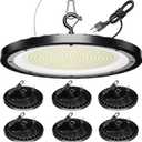 6 Pack 200W UFO LED High Bay Light, 29500lm 5000K Shop Lights for Warehouse, 5' Cable with Plug AC110-277V, Waterproof Commercial Lights for Barn Workshop Garage Factory Warehouse Gym ETL Listed