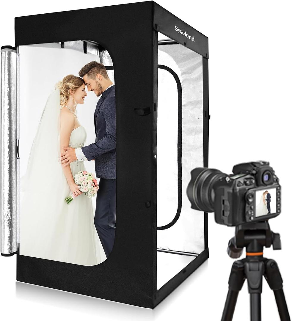 Photo Studio Light Box, 47"x39"x78" Professional Dimmable Shooting Tent Kit with 640 LEDs Lights & 3 Kinds Double-Sided Color Backgrounds for Large Product Photography