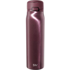 Simple Modern Mesa Loop Water Bottle with Covered Straw and Handle | 30oz Cup Holder Friendly Insulated Stainless Steel Bottles for Travel, Sports and School | Plum Cateye