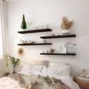 GXYAWPJ 24 Inch Floating Shelves for Wall Rustic Brown Wood Wall Shelves for Bedroom Set of 4