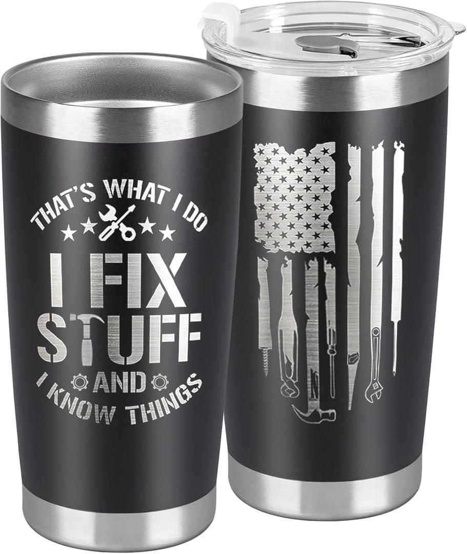 Father's Day Gifts for Dad, Men, Husband, Grandpa, Mechanic Father, Handyman - Mens Birthday Gift Ideas, Gifts for Dad for Birthday, Fathers day, Christmas, Keeps Drinks Hot or Cold, 20oz Tumbler