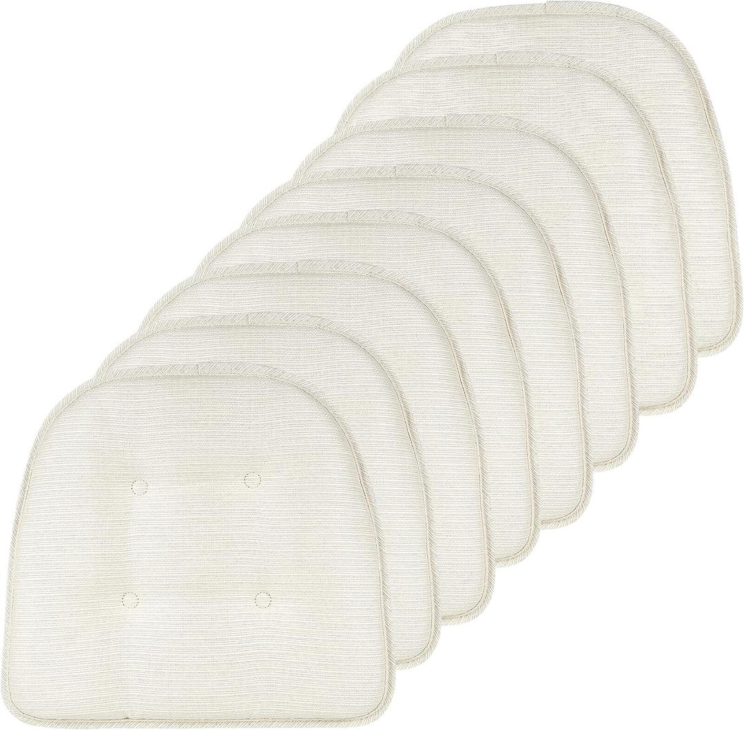 Non-Slip Chair Cushions, Assembled in USA, U-Shaped Skid-Proof Seat Pads for Dining Room, Kitchen, Office, 15"x16"