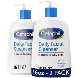 Cetaphil Face Wash, Daily Facial Cleanser for Sensitive, Combination to Oily Skin, NEW 16 oz 2 Pack, Gentle Foaming, Soap Free, Hypoallergenic