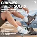 6 Pairs Merino Wool Ankle Running Hiking Socks Compression Support Breathable Thick Cushion No Show Socks for Women Men (M)