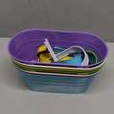 Foraineam 6 Pack Hanging Flower Pots, Metal Iron Plant Pot Holders, Garden Pots Balcony Planters, Metal Bucket Flower Holders Wall Hanging Decor Pot with Detachable Hooks for Railing Fence Balcony