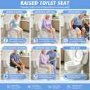 3.5" Hinged Elevated Toilet Seat Riser, Fits Standard Round Toilet