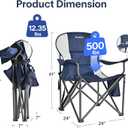 Alvantor Heavy Duty Folding Camping Chair, 500 LBS Oversized Outdoor Chair with Padded 600D Nylon Seat, Insulated Cooler Pocket, Portable for Hiking, Sports, Backyard, Upgraded 500LBS