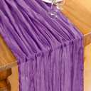 DeZerlor Dark Purple Cheesecloth Table Runner 6 Pack Summer Table Runners Boho Gauze 120 Inches Cheese Cloth Table Decor for Wedding Bridal Baby Shower Parties