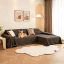 MYSKY HOME Sectional Couch Covers, Couch Cover for Sectional Sofa, 2 Pieces L Shape Sofa Cover, Sofa Blanket for Dogs, Washable Sofa Slipcovers Furniture Protector(71"x118"+91"x134", Deep Chocolate)