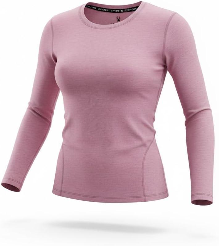Spyder Women's Micro French Terry Long Sleeve Crew Neck Base Layer Thermal Top (M)