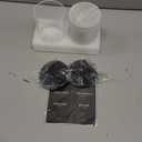 TIPGO Glass Qtip Holder Dispenser - 10 oz Clear Canister Apothecary Jar, Bathroom Vanity Storage Organizer Set for Cotton Swabs, Pads, Floss Picks, Small Containers for Makeup Storage (2 Pack, Black)