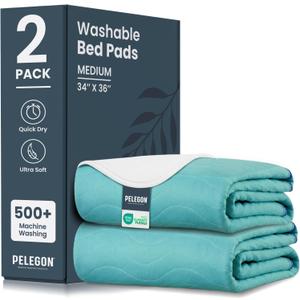 Bed Pads Washable Waterproof 34" x 36" (Pack of 2) - Incontinence Bed Pads for Adults and Kids - Heavy Absorbency Reusable Bed Pads - Chuck Pads - Waterproof Protective Pad for Bed