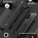 Mobnano for iPhone 16 Pro Case, Compatible with MagSafe, Crystal Clear Case with Magnetic Ring, Multicolor Protective Shockproof Bumpers, Not Yellowing Slim Cover for Men Women - Black