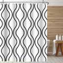 RiePoiia Black and White Striped Shower Curtain for Bathroom,Waterproof Polyester Fabric Bathroom Curtains Washable Shower Curtain Sets with 12 Pcs Hooks, 72x72 Inch