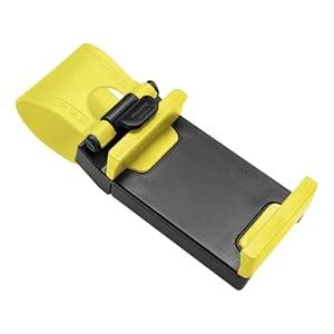 Tuxihapp Car Steering Wheel Phone Holder, Smartphone Mount Clip, Yellow